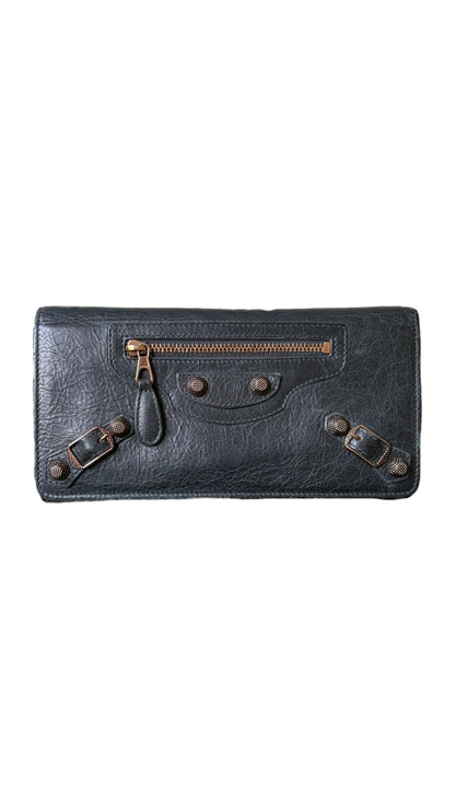 Balenciaga City Long Wallet Dark Green