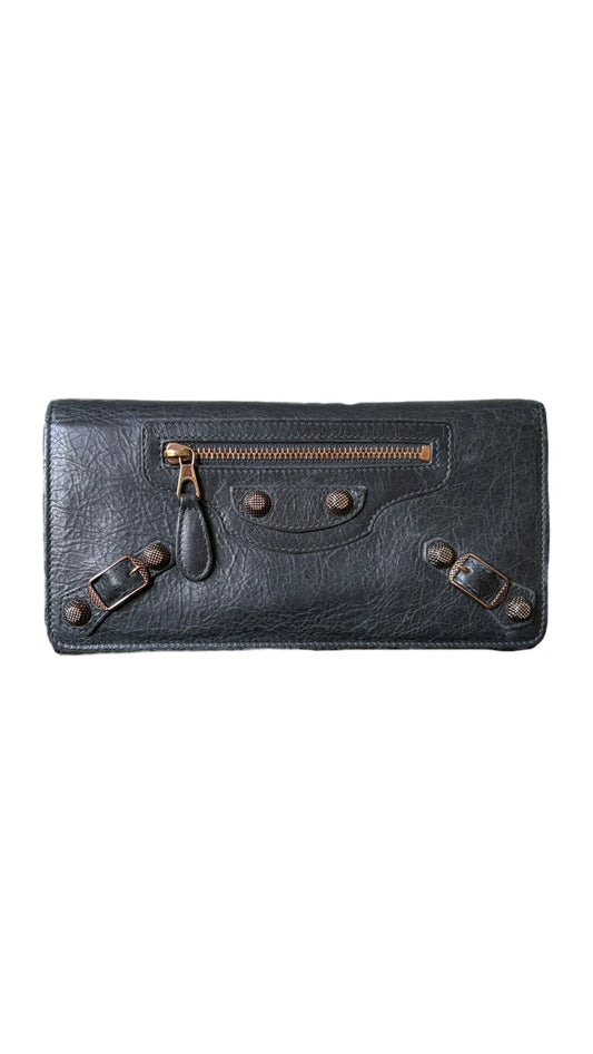 Balenciaga City Long Wallet Dark Green