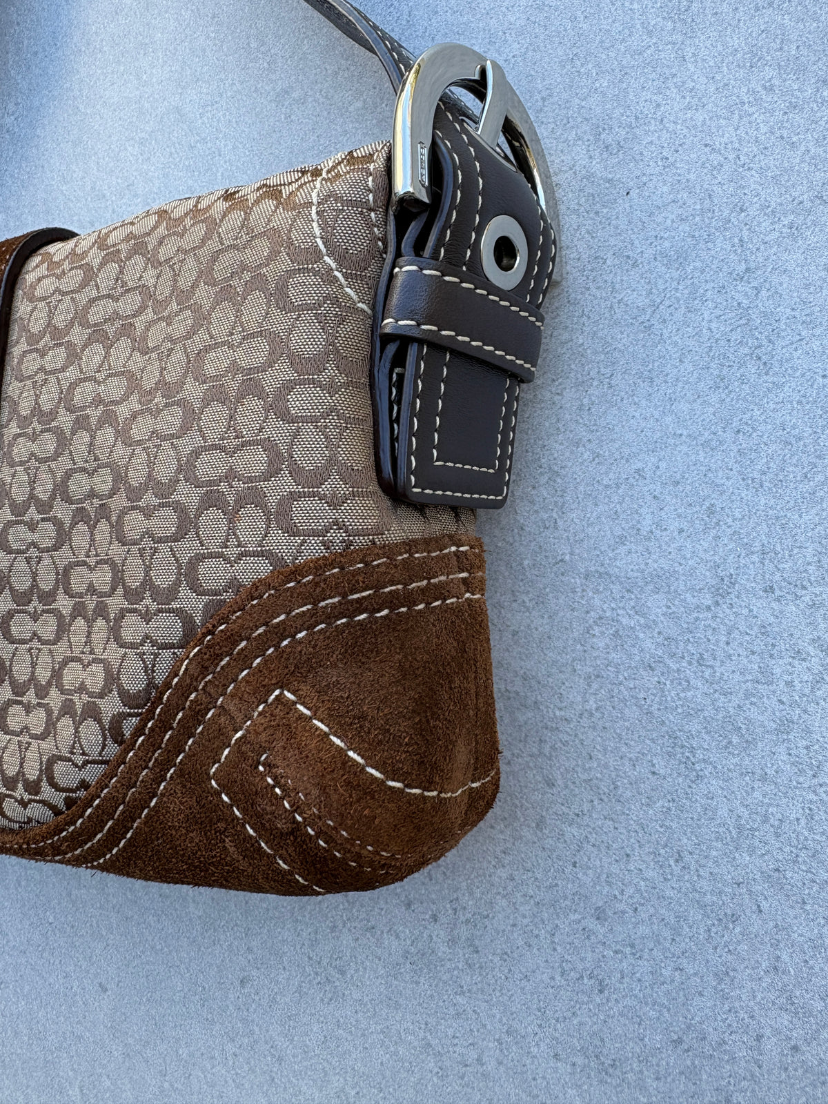 Coach Soho Brown Signature Monogram Shoulder Bag