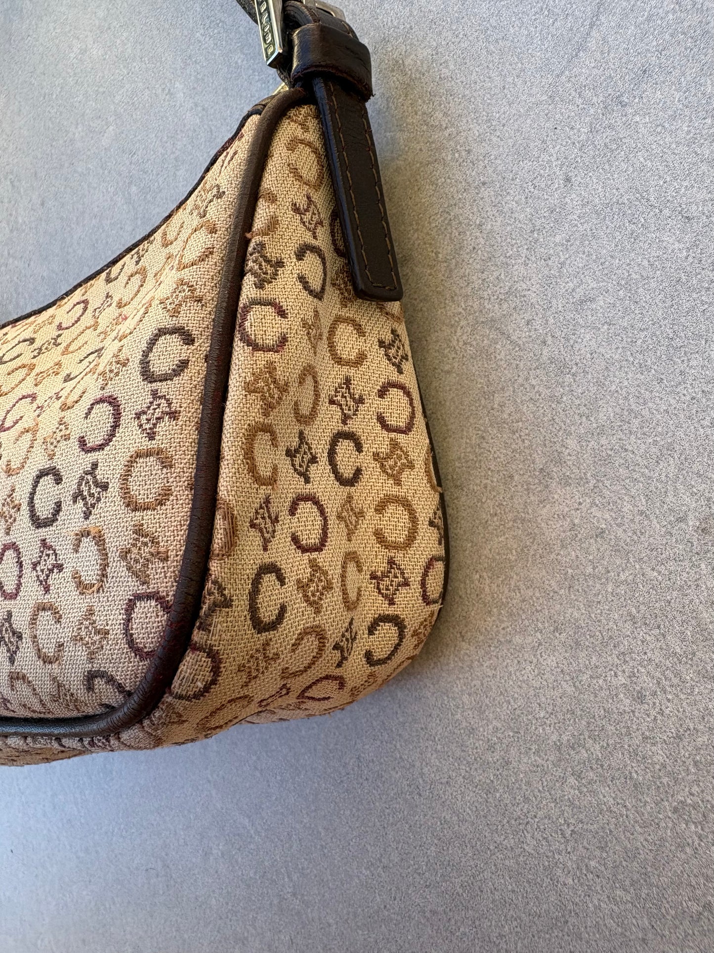 Celine Brown Monogram Macadam Shoulder Bag