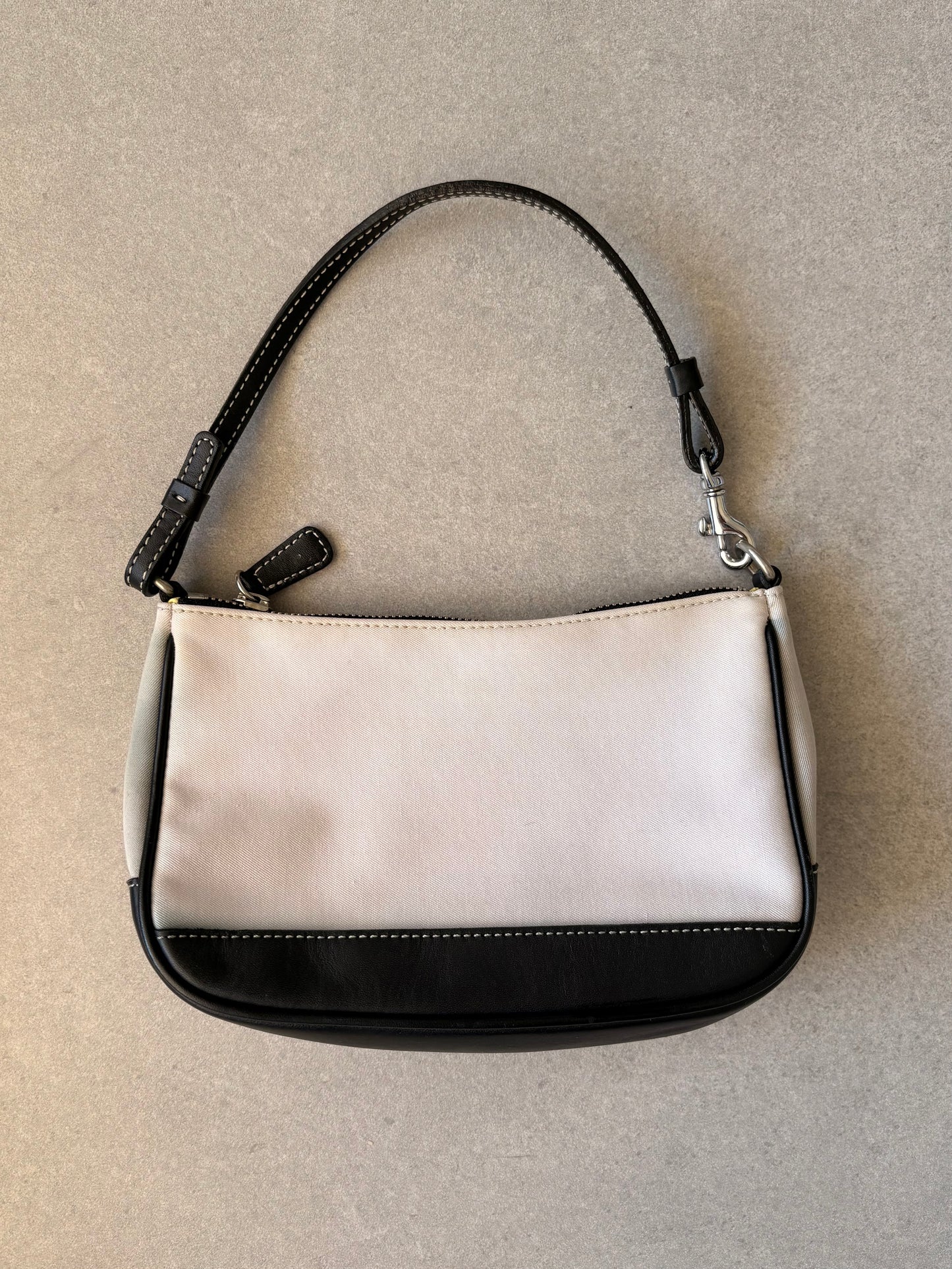 Coach White and Black Demi Shoulder Bag