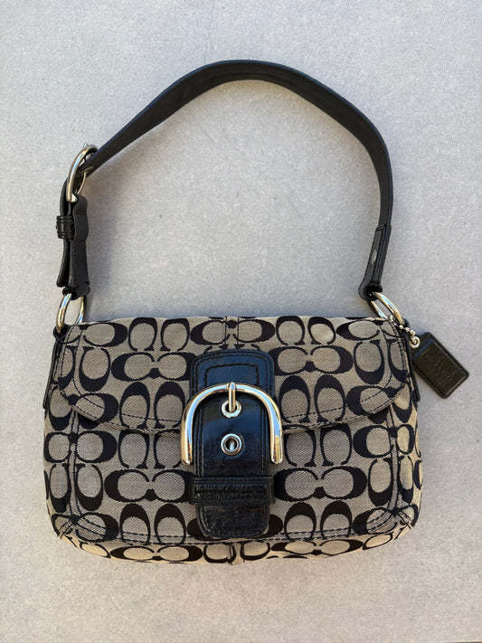 Coach Soho Black and Grey Monogram