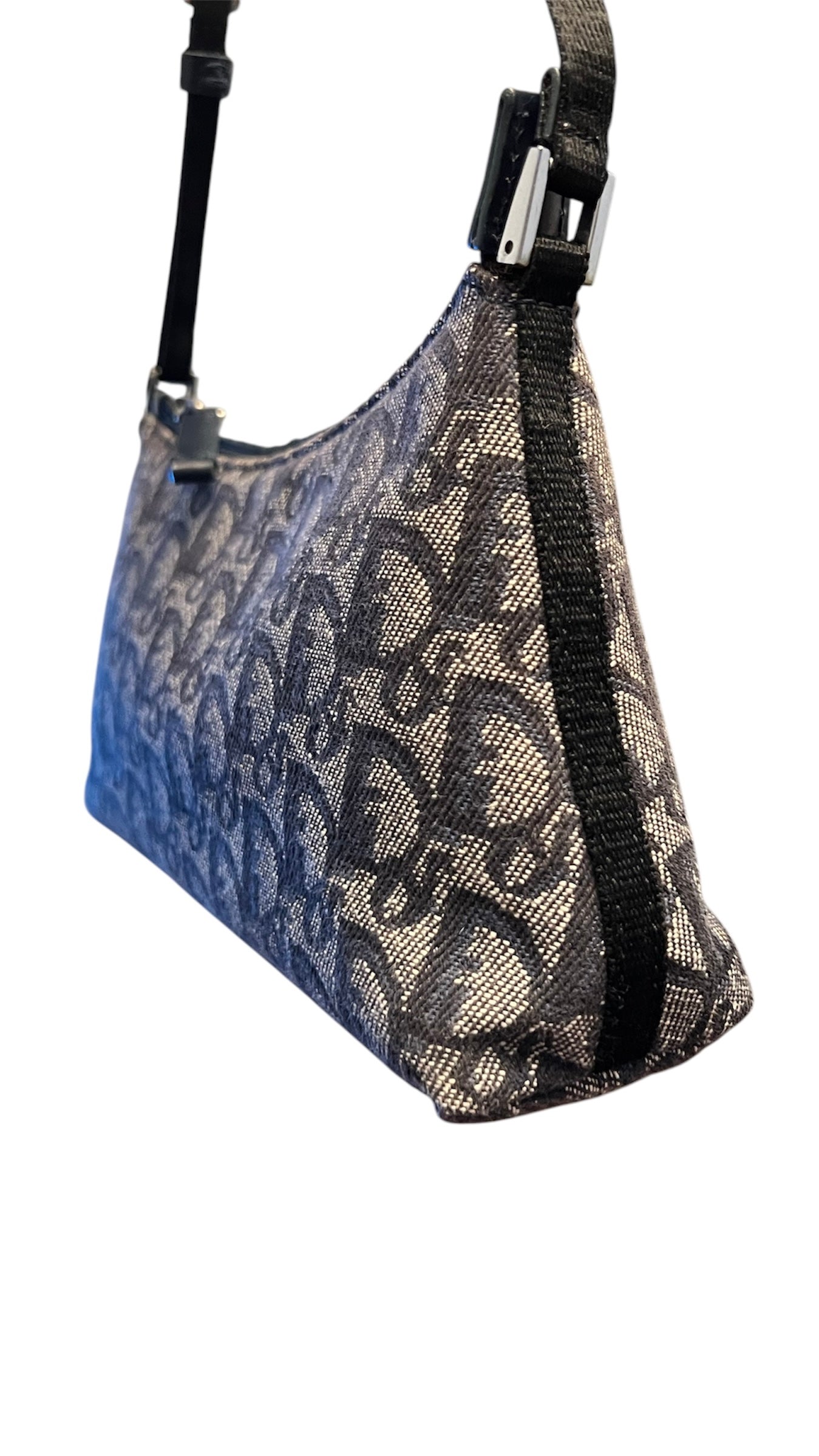 Christian Dior 2000s Blue Trotter Monogram Shoulder Bag