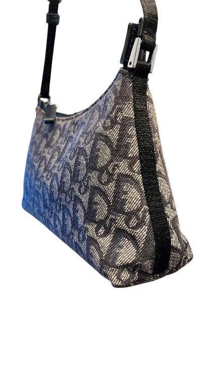Christian Dior 2000s Blue Trotter Monogram Shoulder Bag