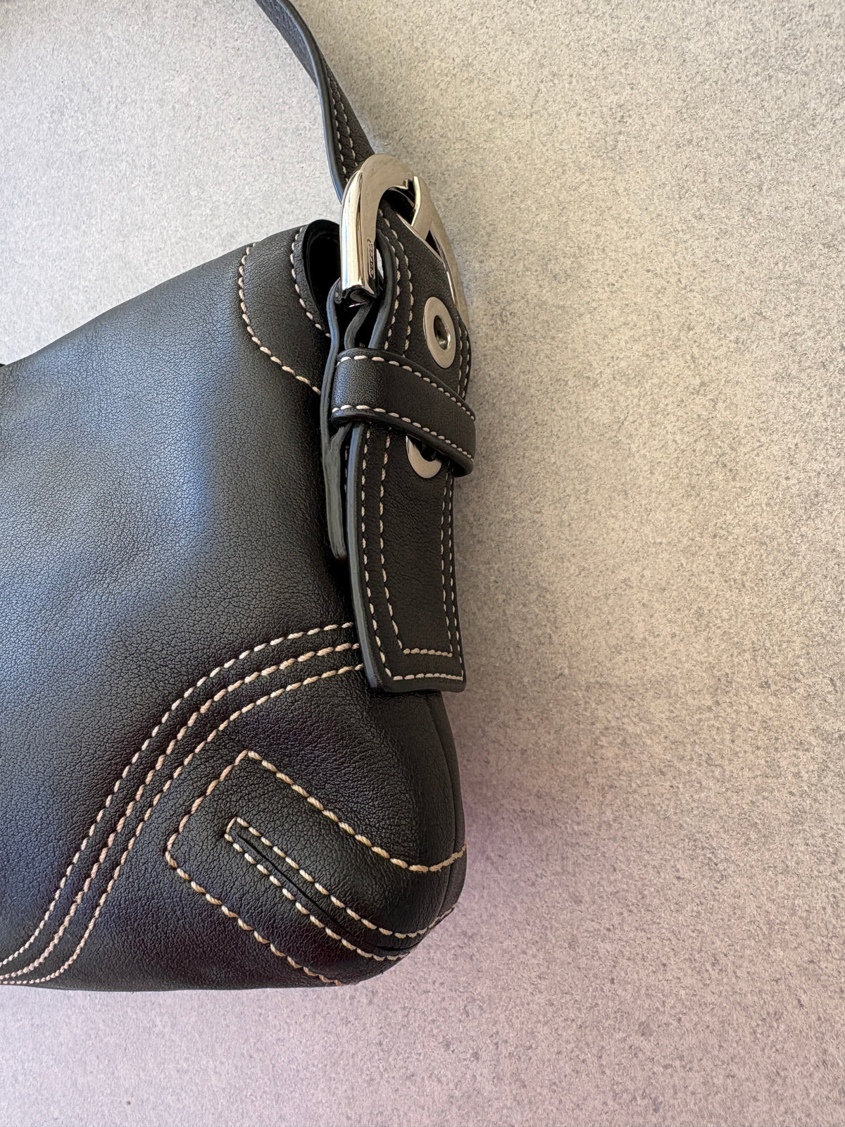 Coach Soho Black Leather Shoulder Bag