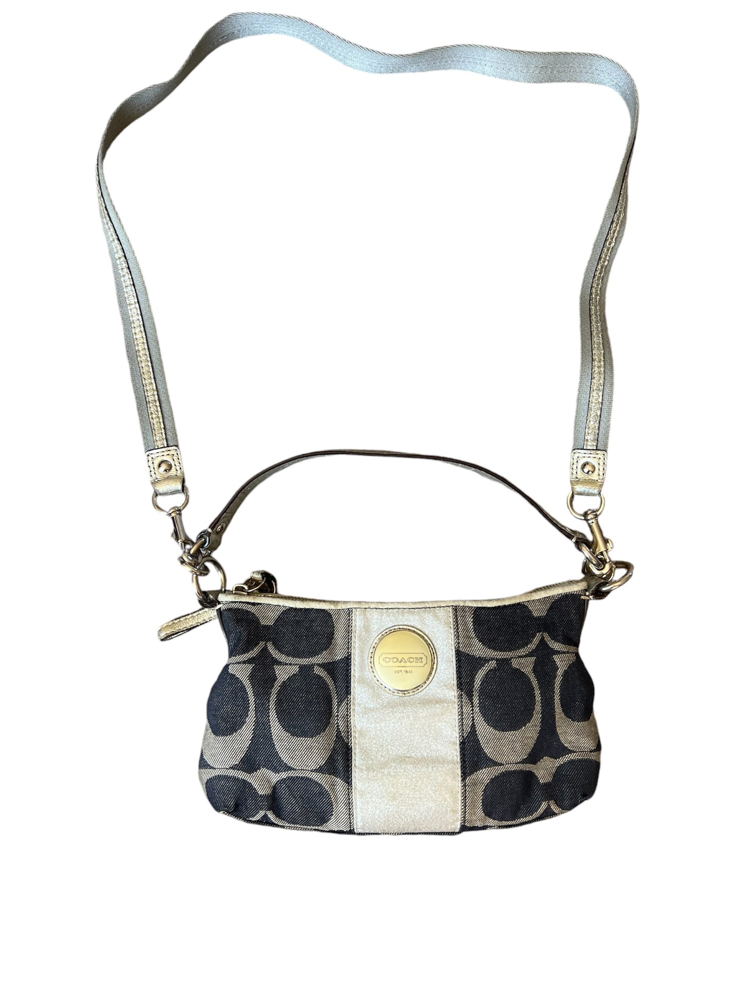 Coach Denim Monogram Shoulder Bag