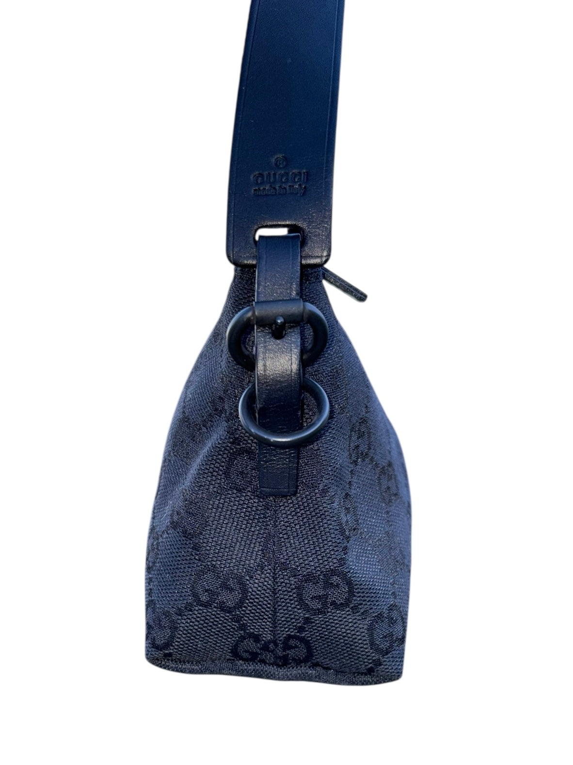 Gucci Black GG Canvas and Leather Pochette