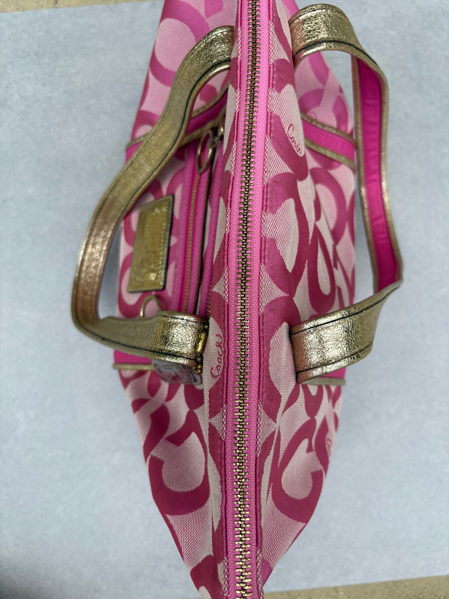 Coach Art Pink Tote Bag with Glitter Tag