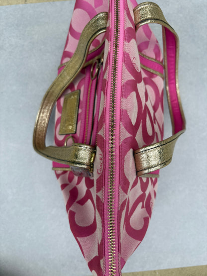 Coach Art Pink Tote Bag with Glitter Tag
