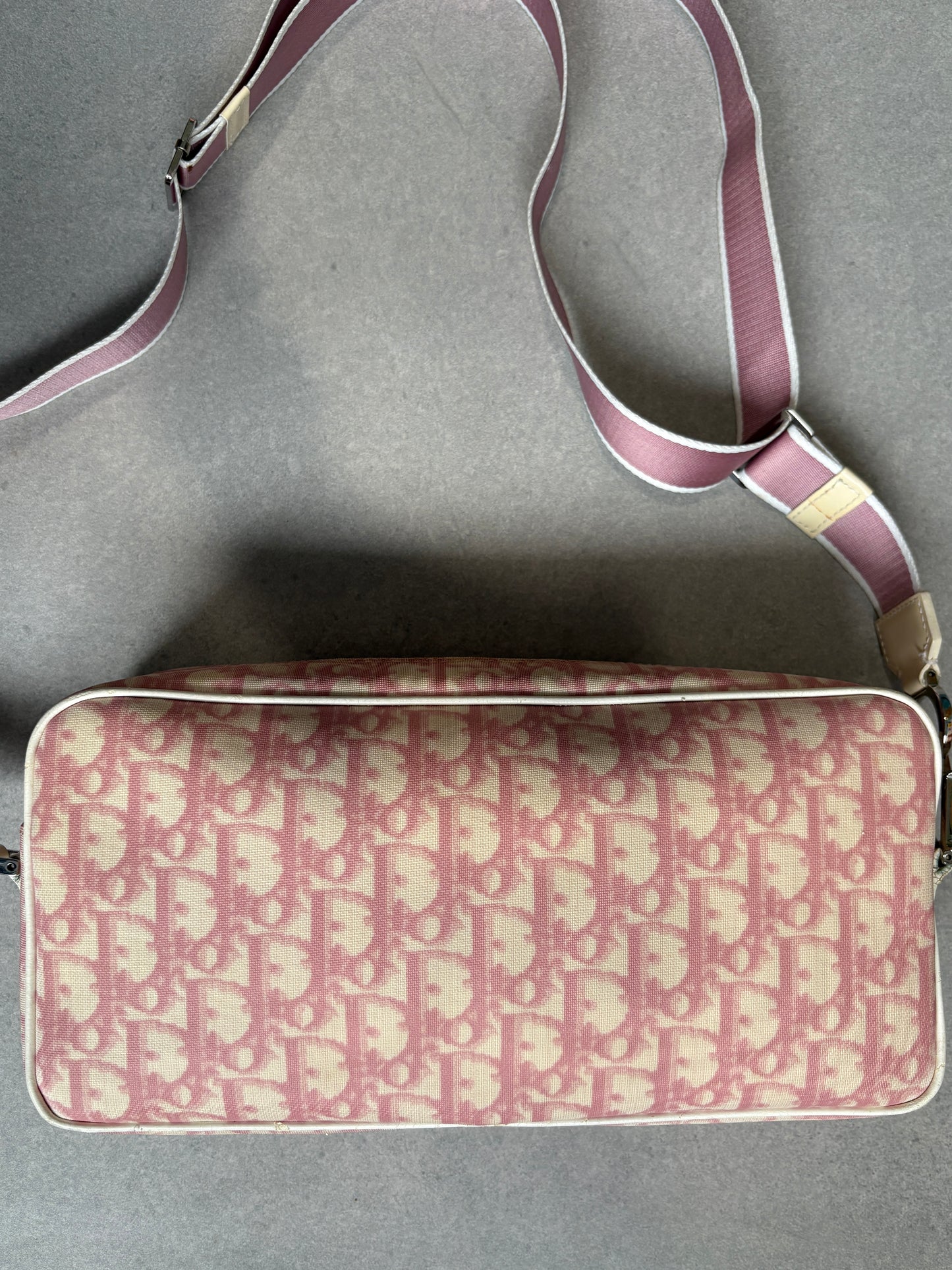 Christian Dior 2000s Pink Trotter Monogram Shoulder Bag