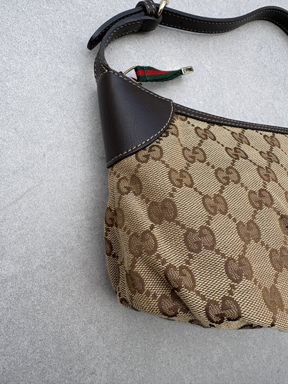 Gucci GG Canvas Pochette with Black Trim