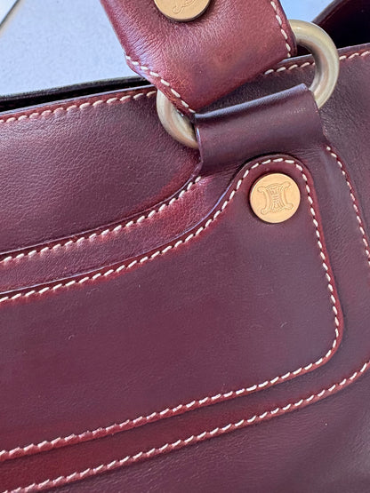 Celine Boogie Bag Maroon Leather