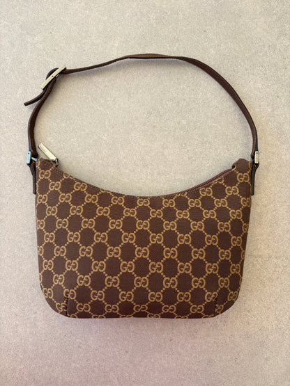 Gucci Brown GG Canvas and Leather Shoulder Bag