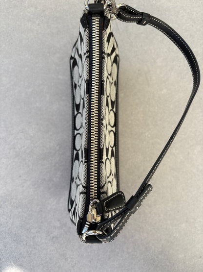 Coach Demi Black and Grey Shoulder Bag
