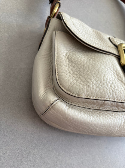 Coach Soho Legacy Cream and Brown Leather Shoulder Bag