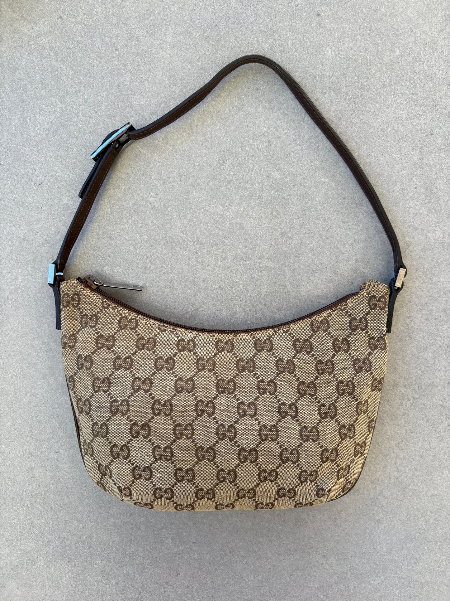 Gucci Brown GG Canvas and Leather Shoulder Bag