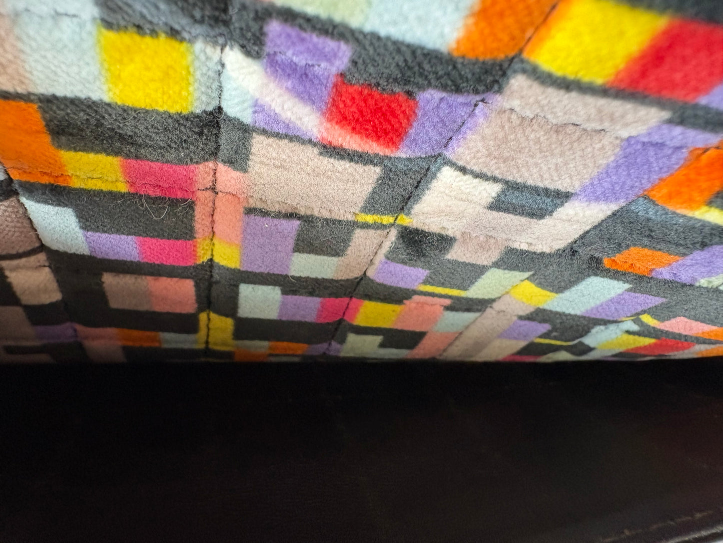 Chanel Shoulder Bag No. 6 Flap Velvet Multicolor Black