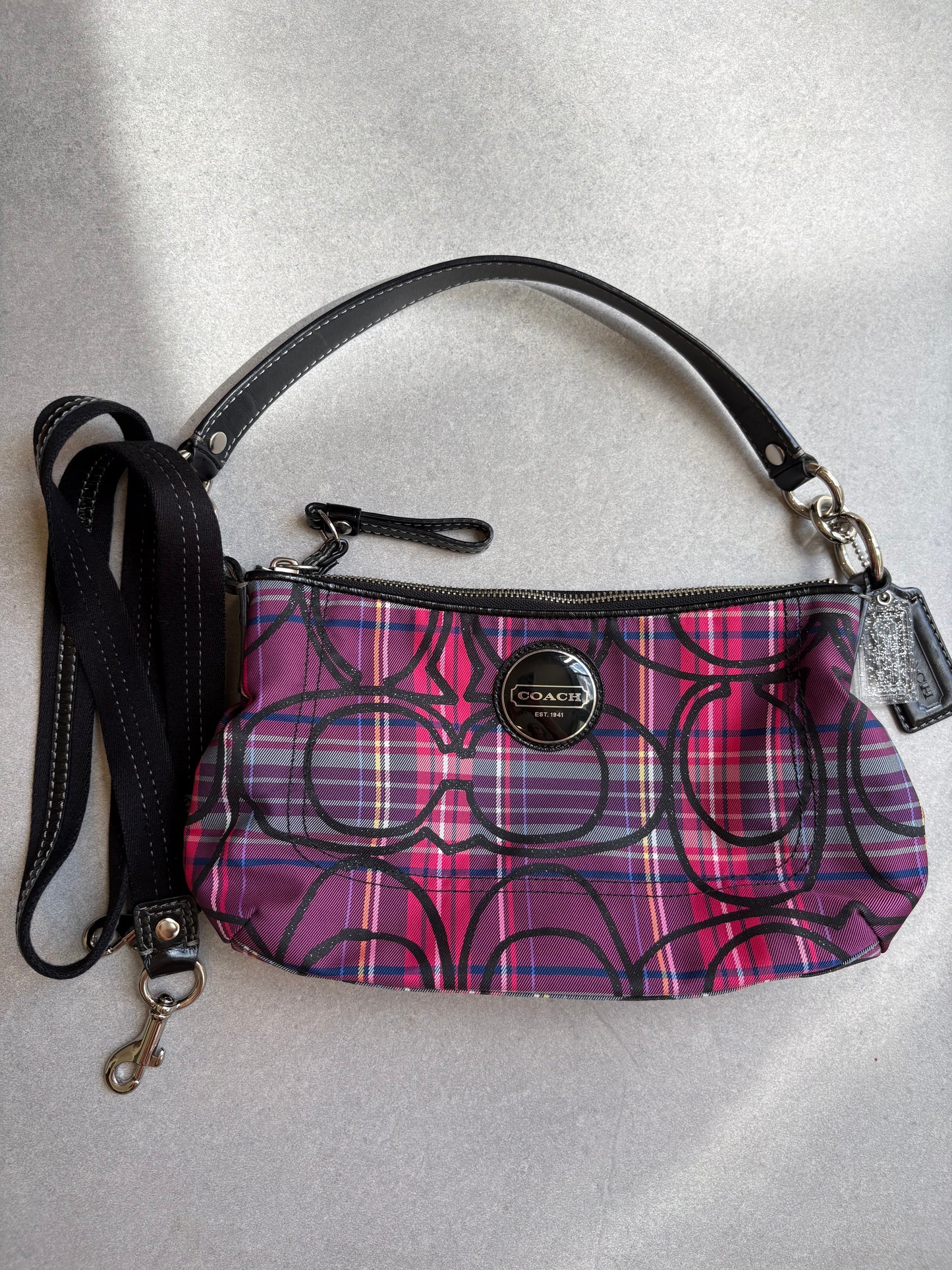 Coach Poppy Tartan Shoulder Bag