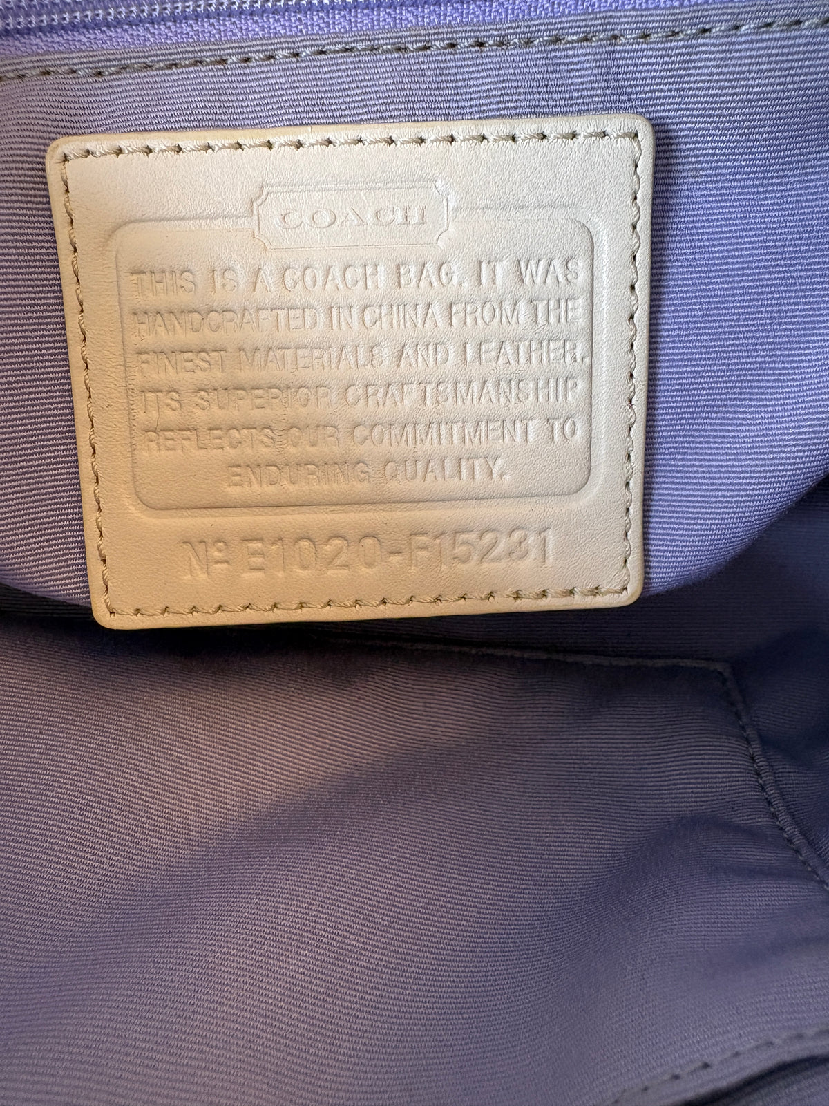Coach Beige Monogram Shoulder Bag