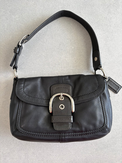 Coach Soho Black Leather Shoulder Bag