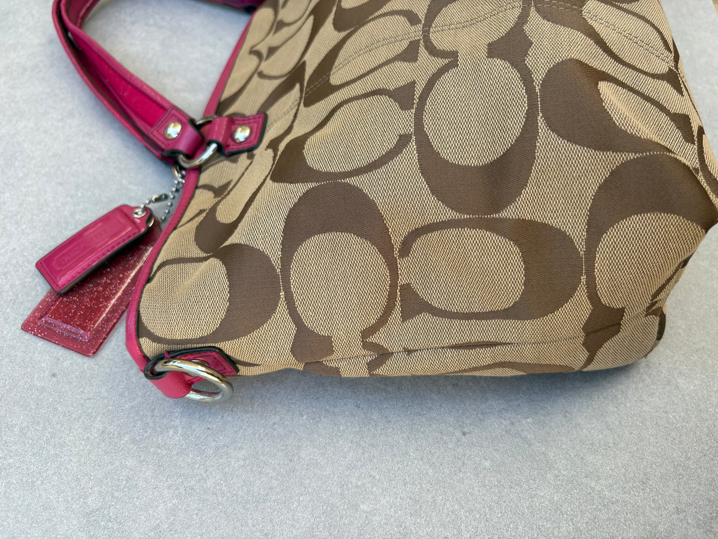 Coach Brown and Pink Tote Bag