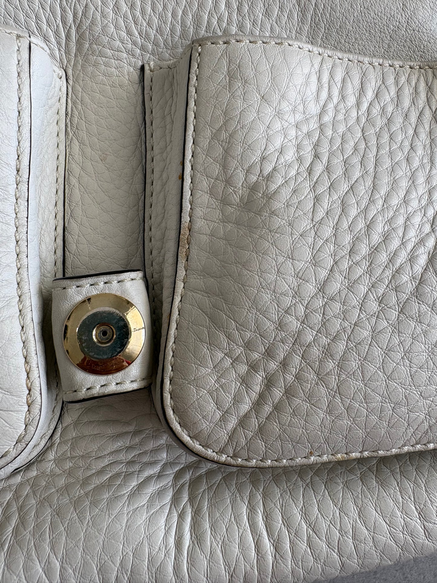 Coach Soho Legacy Cream and Brown Leather Shoulder Bag