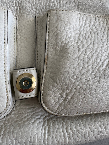 Coach Soho Legacy Cream and Brown Leather Shoulder Bag