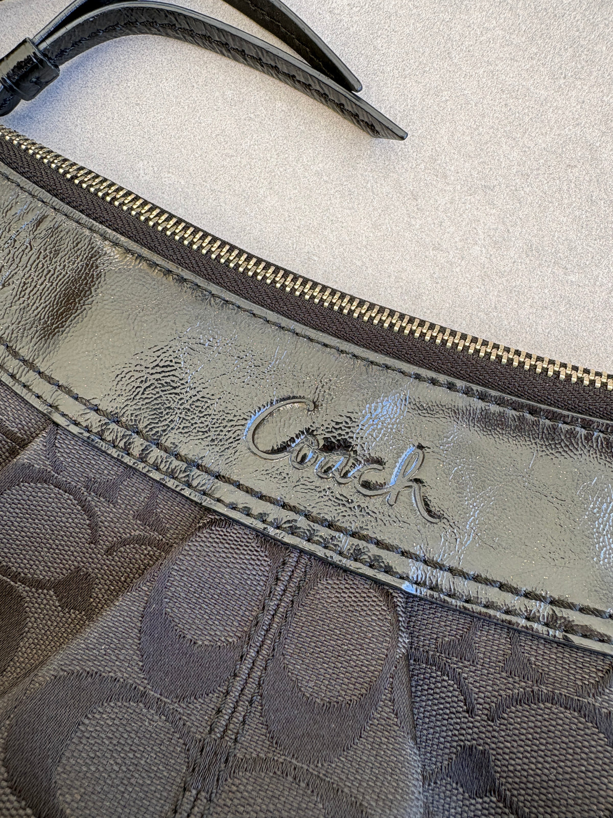 Coach Black Crescent Moon Monogram Shoulder Bag