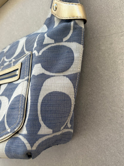 Coach Blue Monogram Shoulder Bag