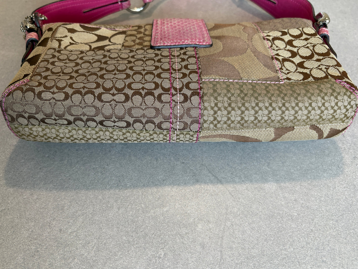 Coach Exotics Soho Patchwork with Pink Snakeskin Shoulder Bag