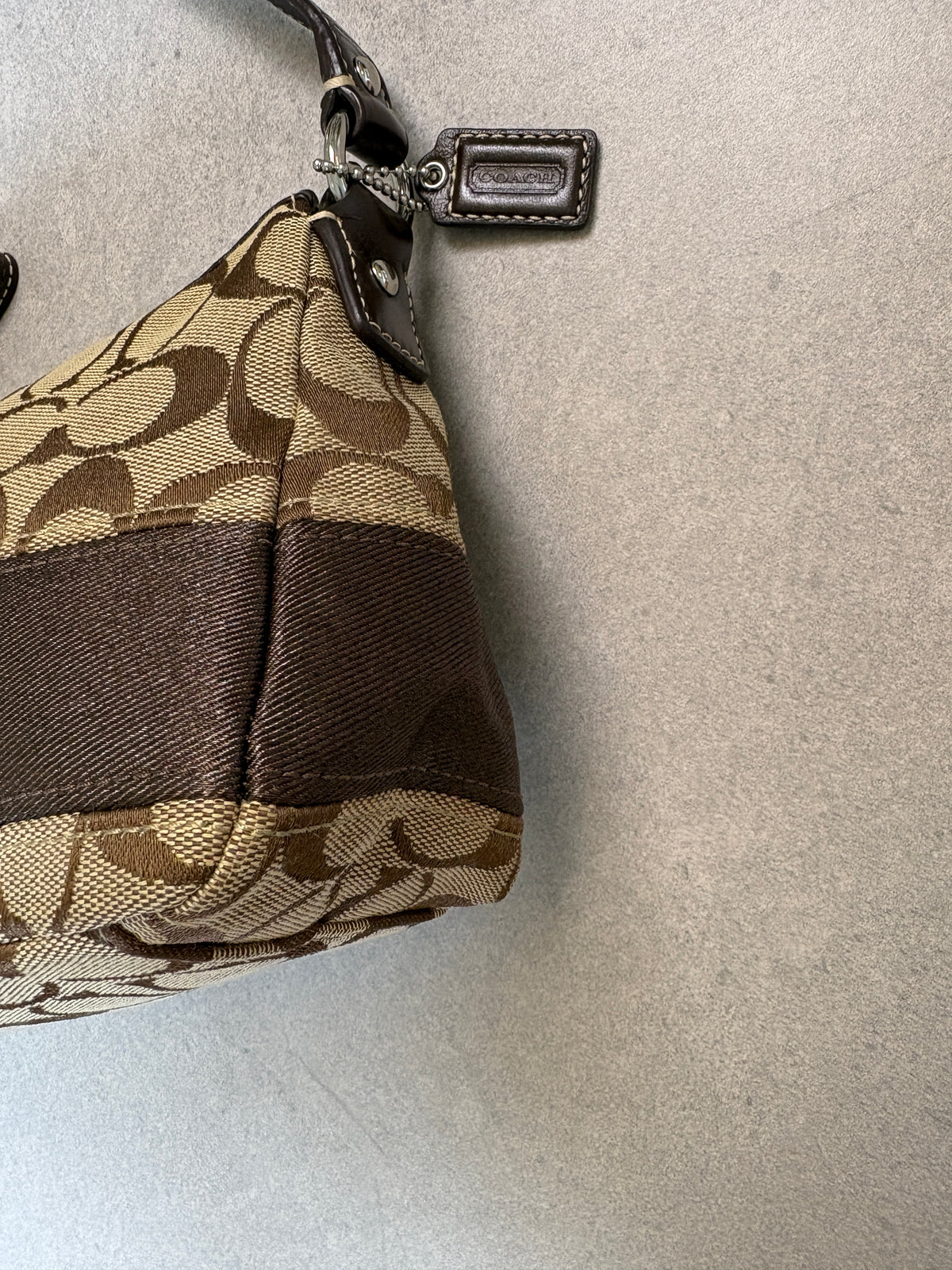 Coach Beige and Brown Pouch