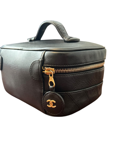 Chanel Black CC Quilted Vanity Bag