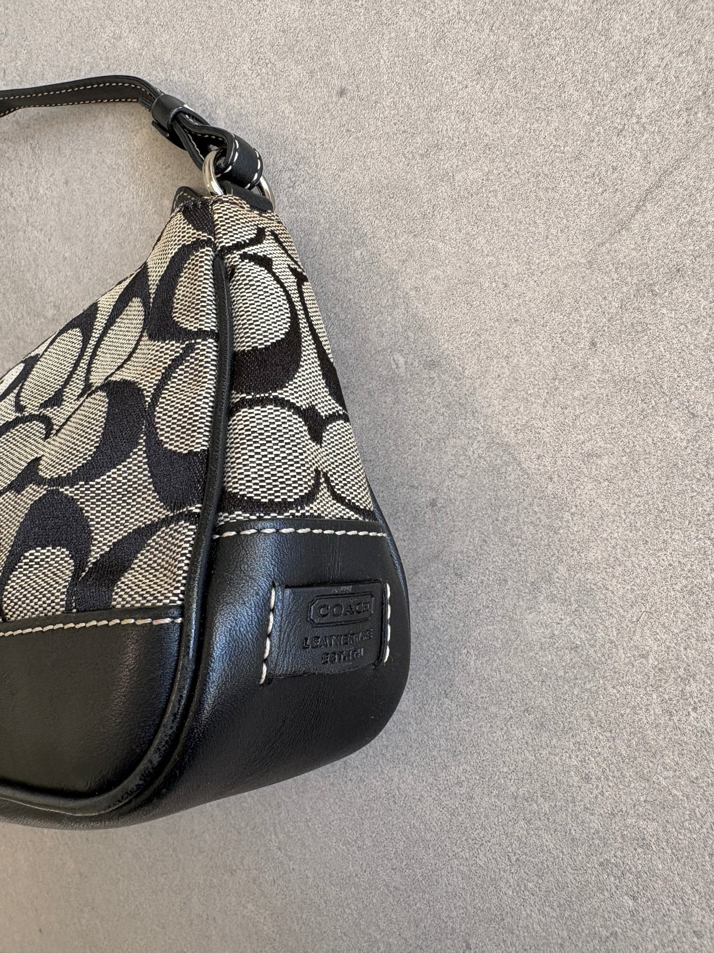 Coach Demi Black and Grey Shoulder Bag