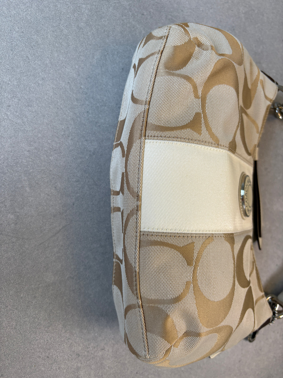Coach Poppy Beige Shoulder Bag