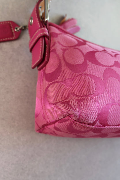 Coach Demi RARE Pink Baguette Shoulder Bag