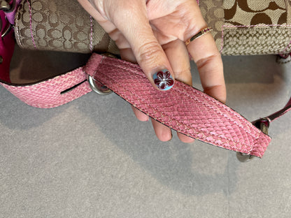 Coach Exotics Soho Patchwork with Pink Snakeskin Shoulder Bag
