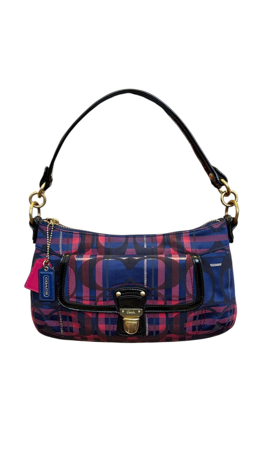 Mini Coach Poppy Berry Tartan Plaid Shoulder Bag