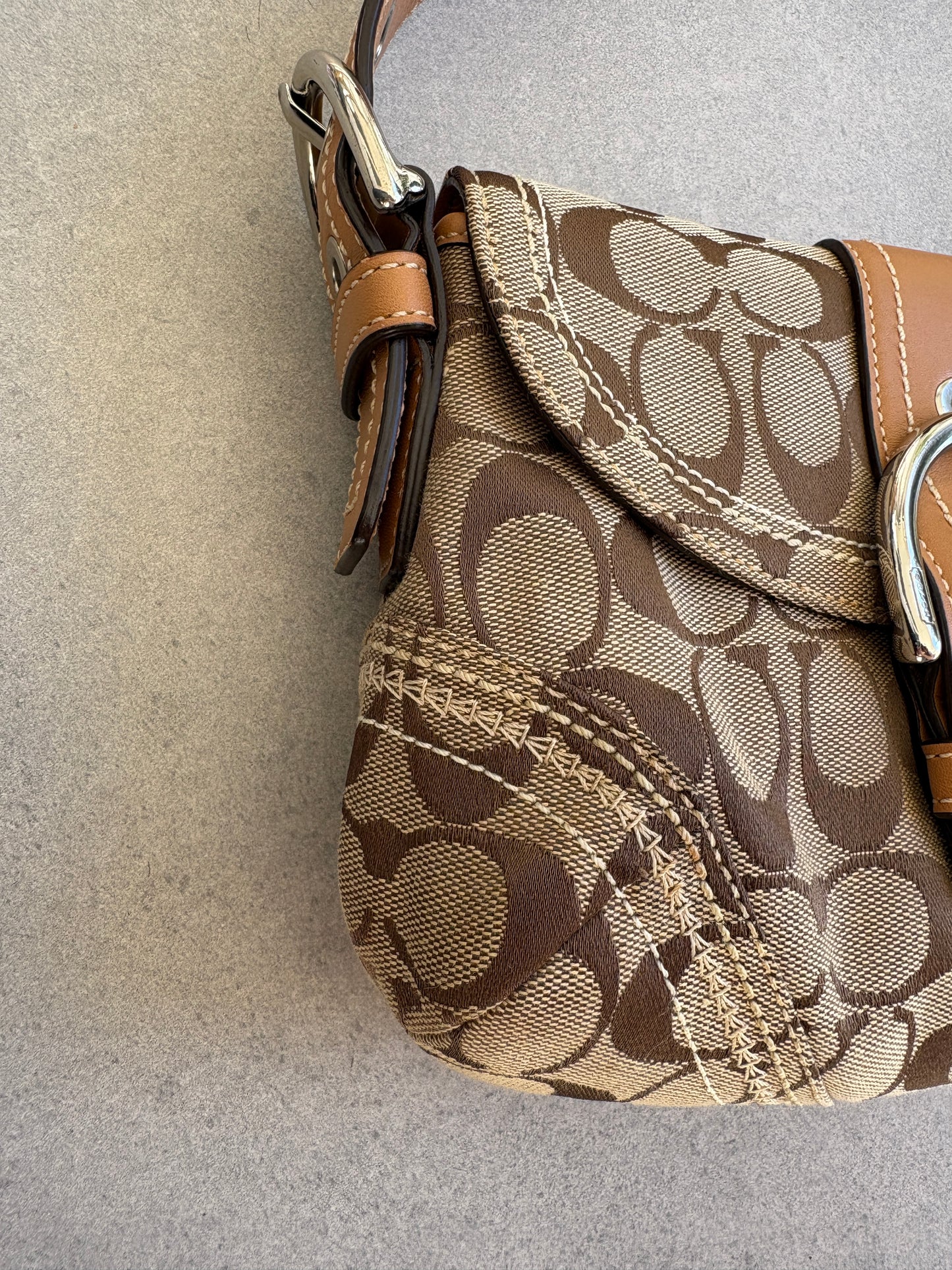 Coach Soho Brown Monogram Shoulder Bag