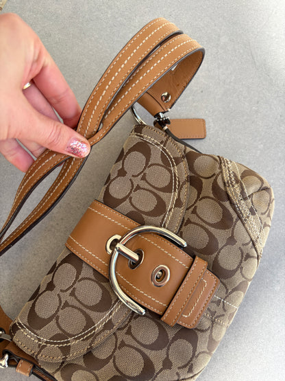 Coach Soho Brown Monogram Shoulder Bag