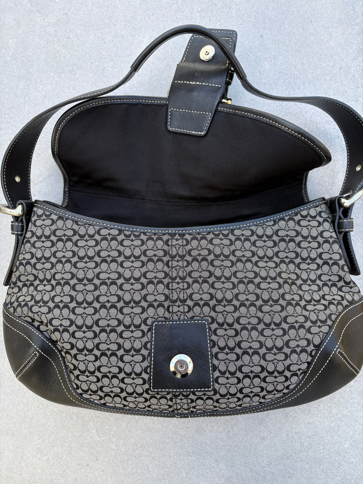 Coach Soho Black Monogram Shoulder Bag
