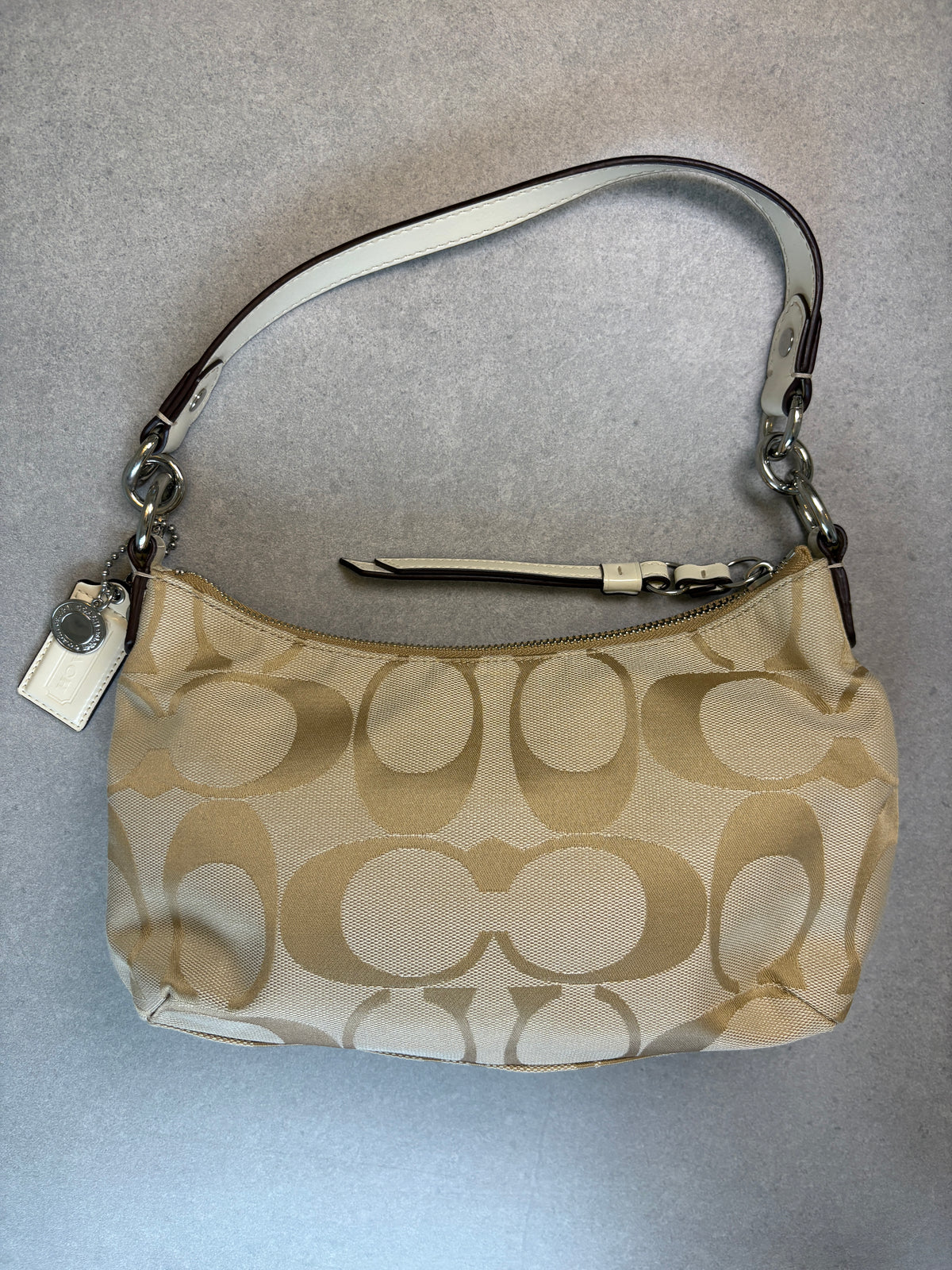 Coach Poppy Beige Shoulder Bag