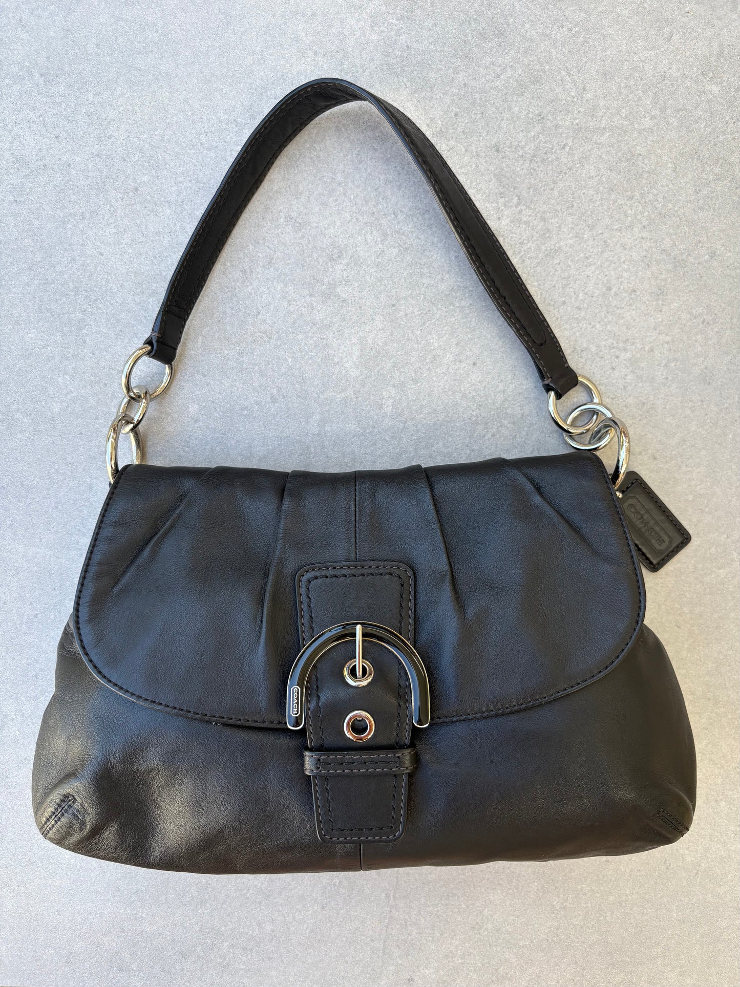 Coach Soho Black Leather Shoulder Bag