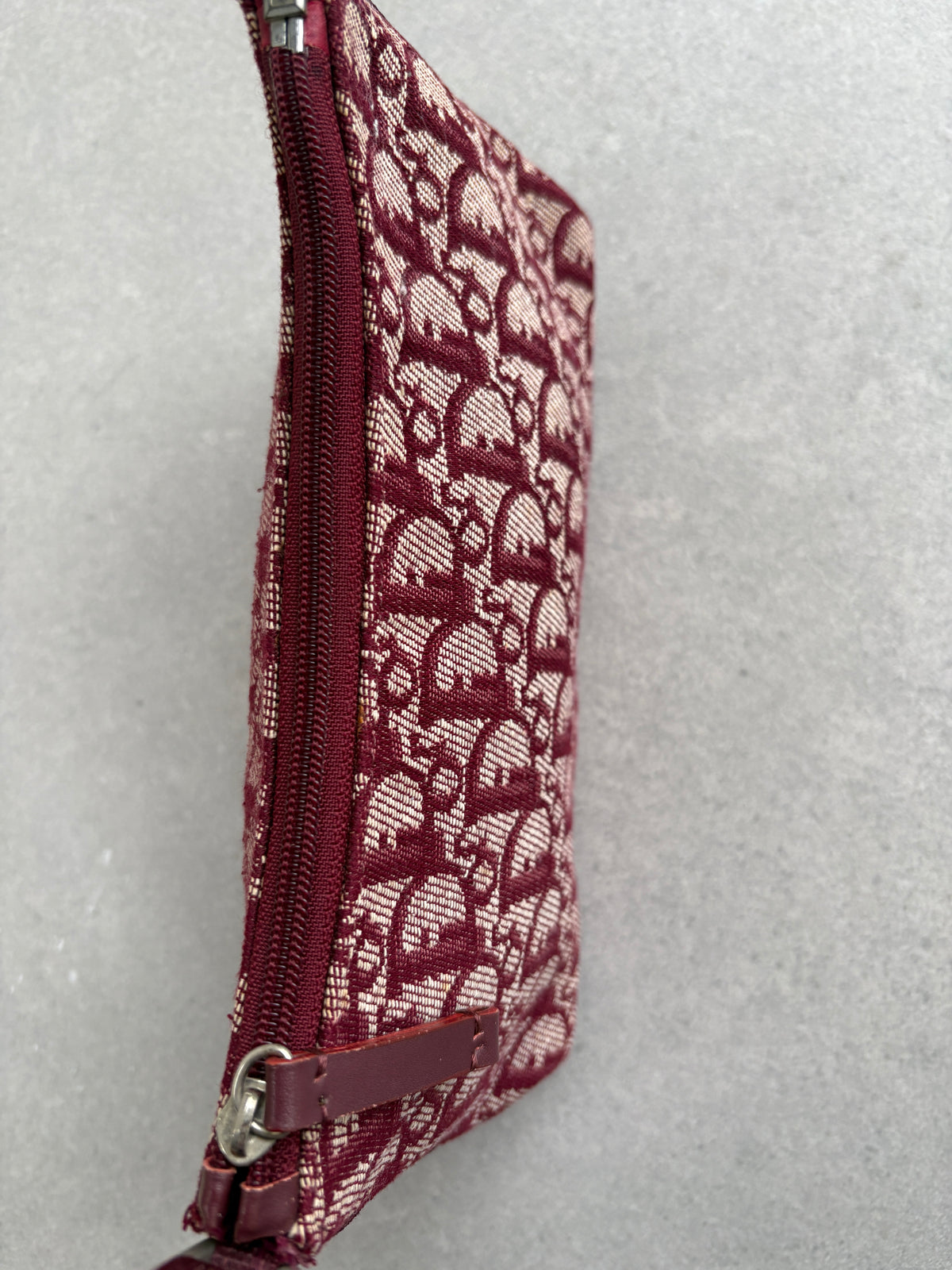 Christian Dior 2000s Red Trotter Monogram Shoulder Bag