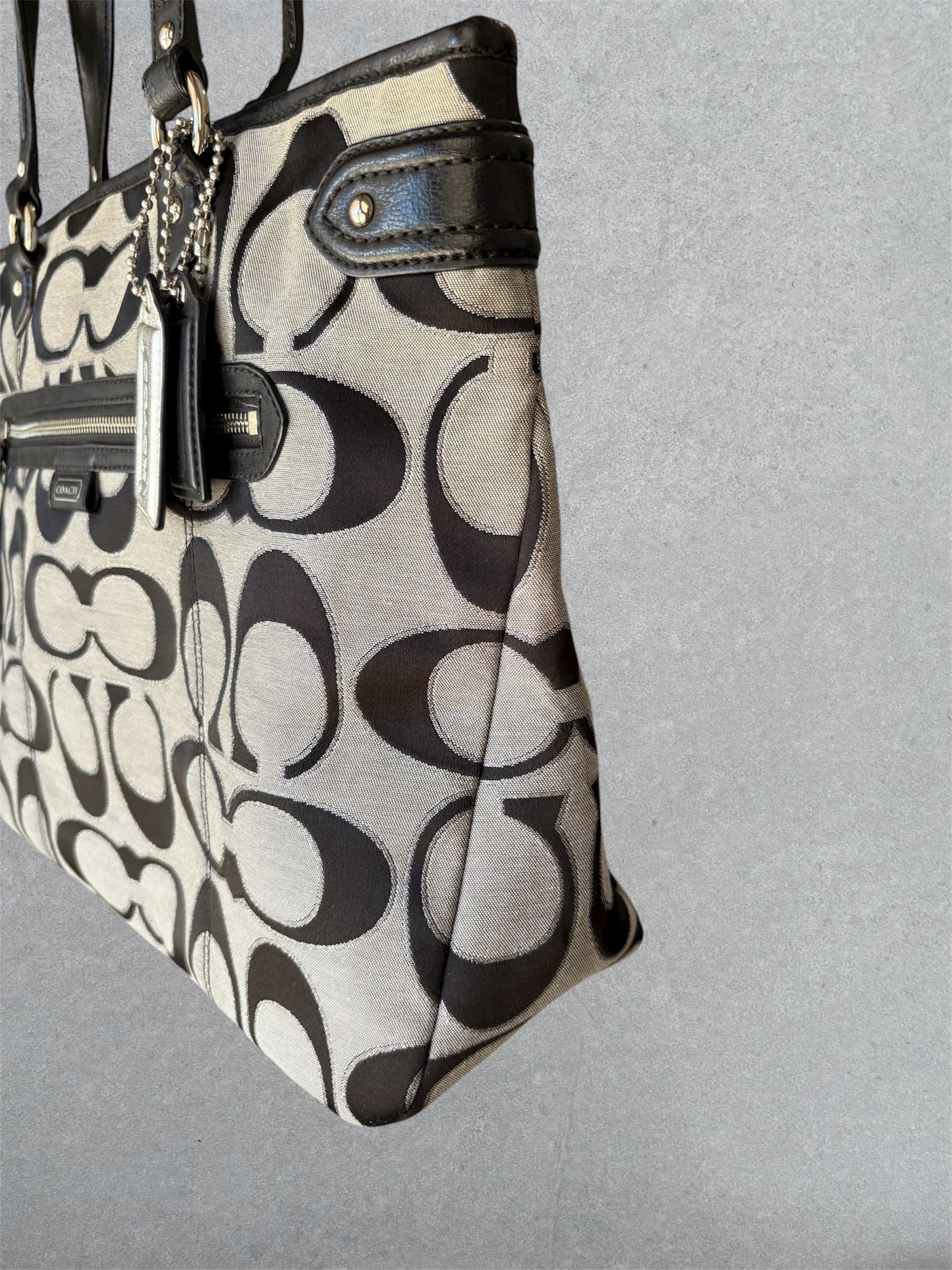 Coach Black and Grey Tote Bag