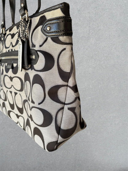 Coach Black and Grey Tote Bag