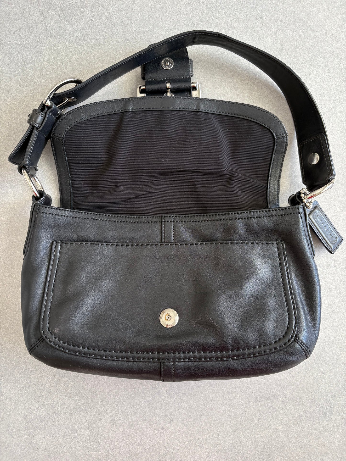 Coach Soho Black Leather Shoulder Bag