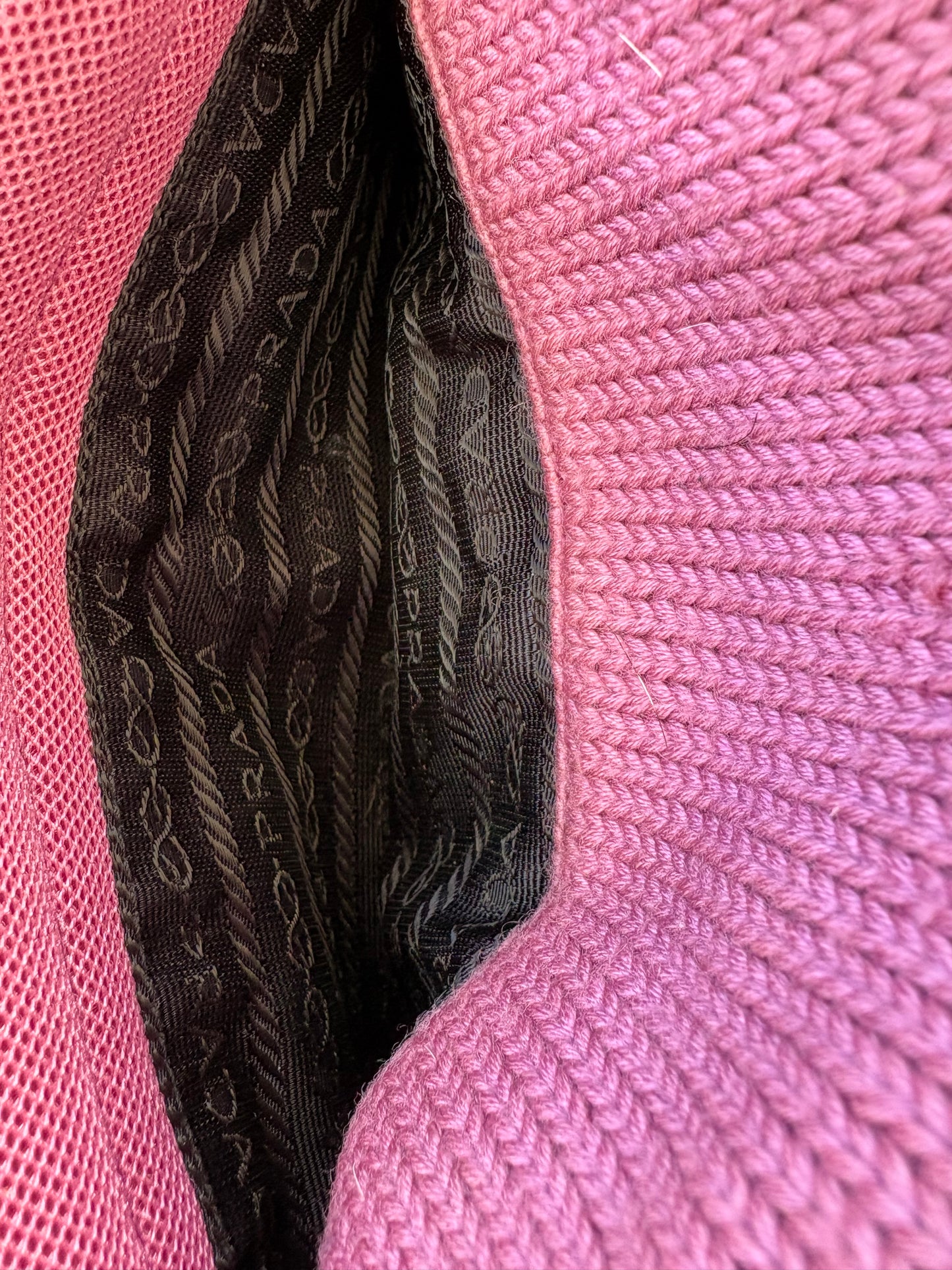 Prada Knit Shoulder Bag Pink