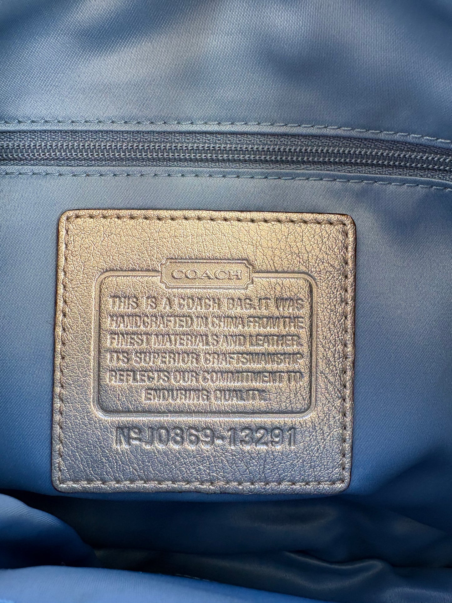 Coach Blue Monogram Shoulder Bag
