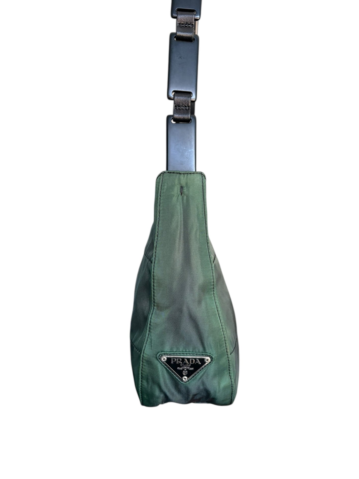 Prada Green Nylon Shoulder Bag