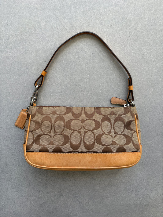 Coach Demi Beige and Brown Shoulder Bag with Dust Pouch